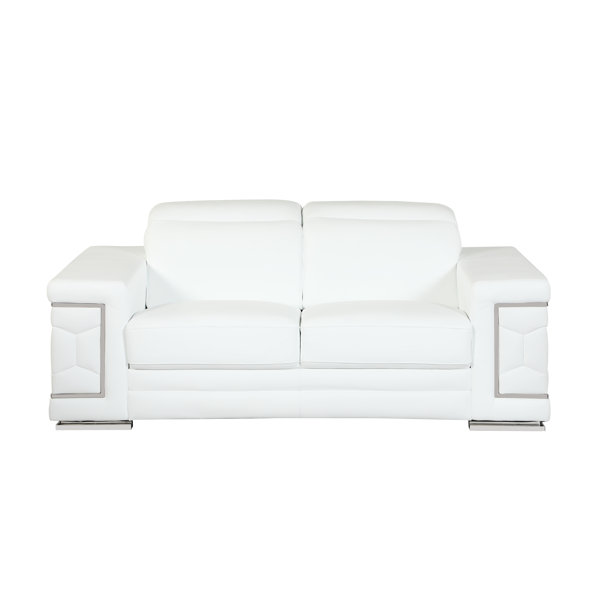 Orren Ellis Aiesrom 71" Genuine Top Grain Italian Leather Pillow Top